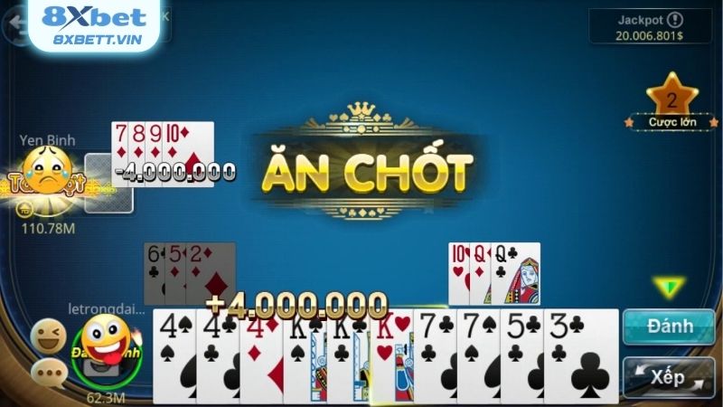 Phỏm 8XBET là tựa game bài đặc sắc tại nhà cái